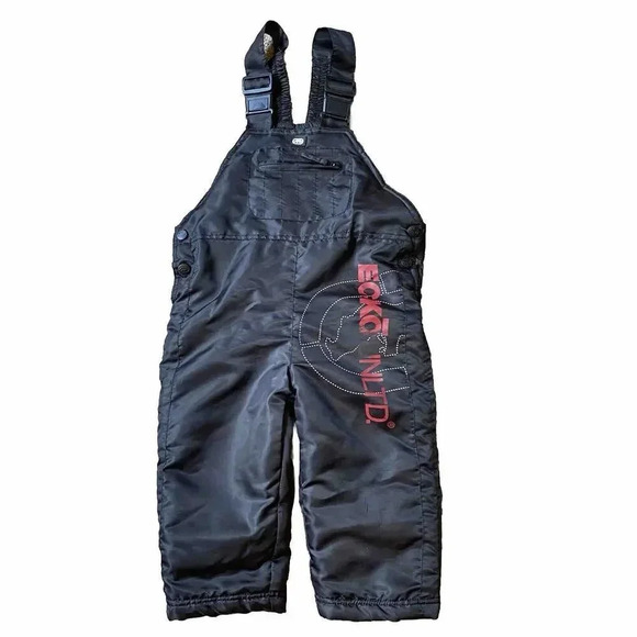 ECKO UNLIMITED BOYS TODDLER BLACK OVERAL SNOW SUIT PANTS SIZE 2T POCKET - Picture 1 of 7